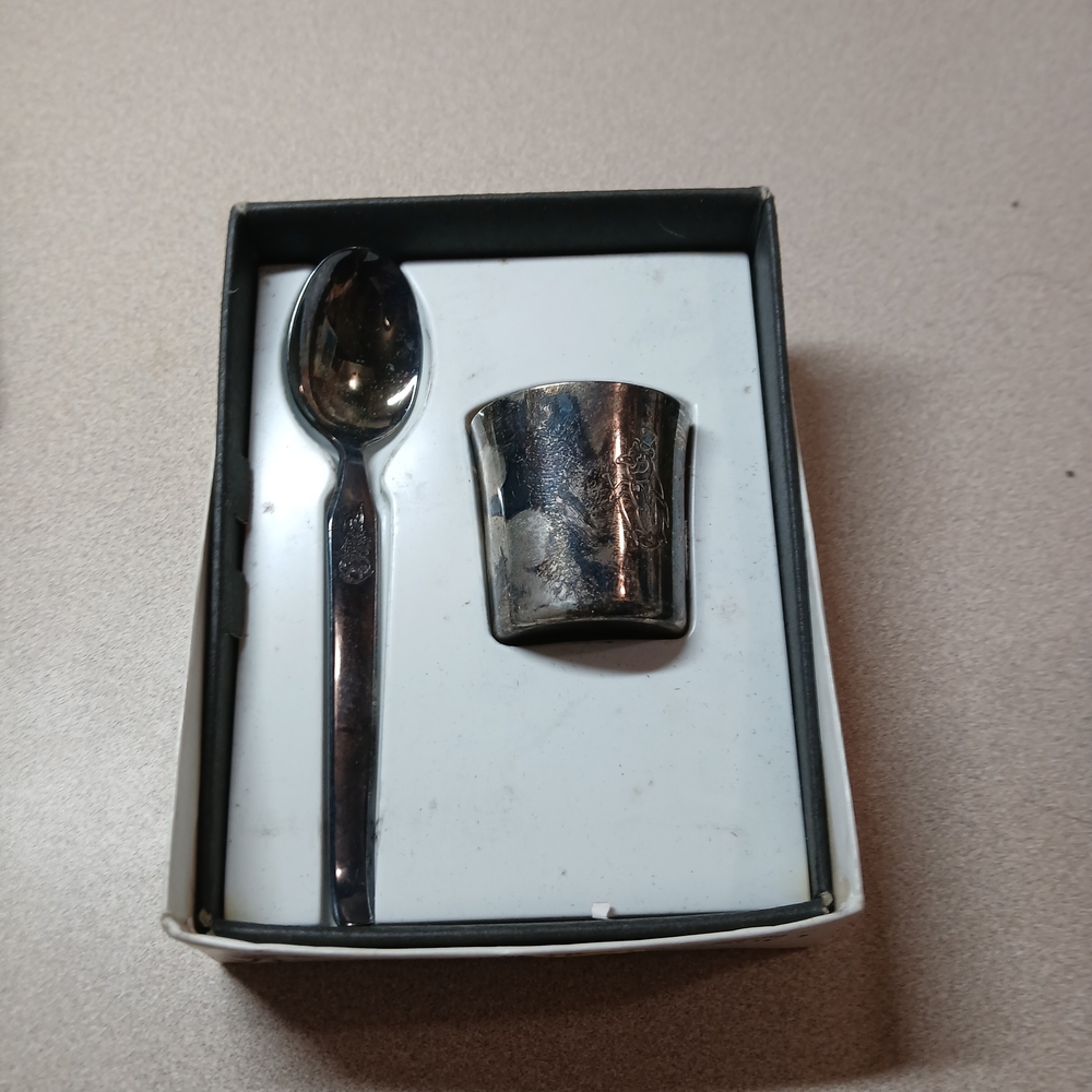 Stylish Silver Spoon and Cup Set